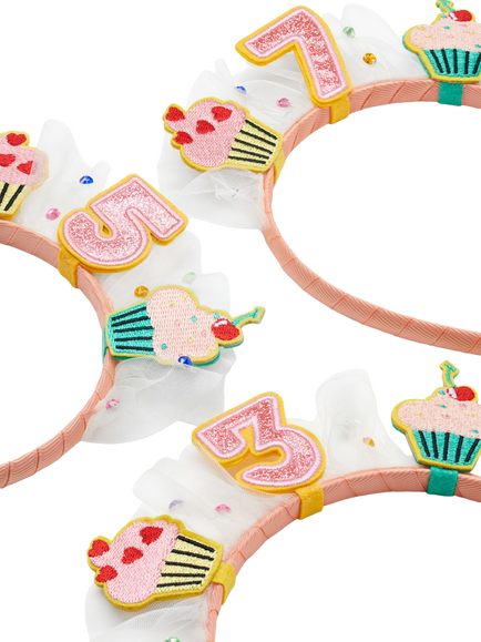 Stych Kids' Age Birthday Cake and Tulle Celebration Hairband - view 2, Multi, Age 7