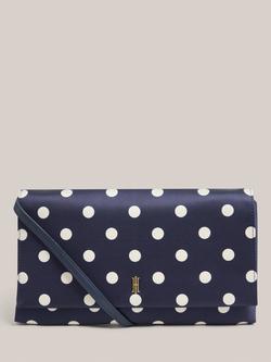 Hobbs Renata Polka Dot Clutch Bag, Midnight/Ivory, Midnight/Ivory