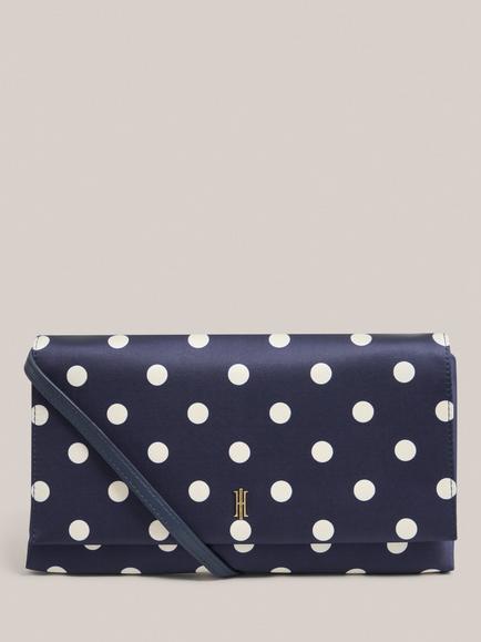 Hobbs Renata Polka Dot Clutch Bag, Midnight/Ivory, Midnight/Ivory