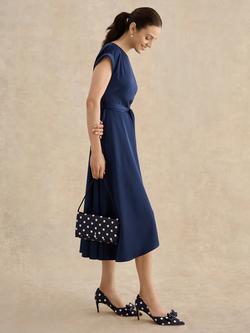 Hobbs Renata Polka Dot Clutch Bag, Midnight/Ivory - view 2, Midnight/Ivory