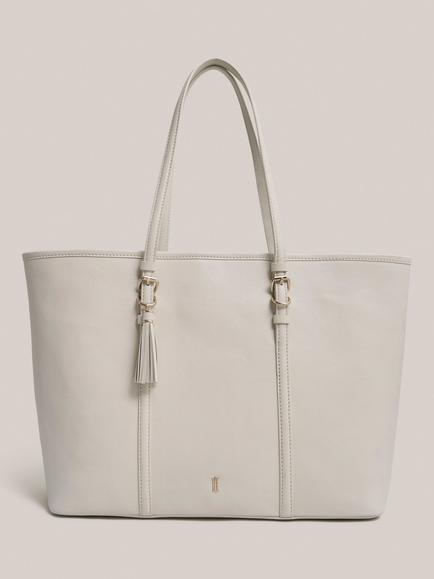 Hobbs Kyra Pure Leather Tote Bag, Warm Ivory, Warm Ivory