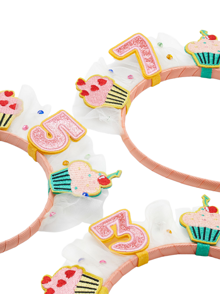 Stych Kids' Age Birthday Cake and Tulle Celebration Hairband - view 2, Multi, Age 3