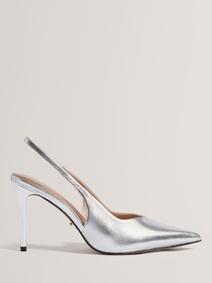 Ted Baker Lameah Stiletto Heel Slingback Sandals, Silver, Silver