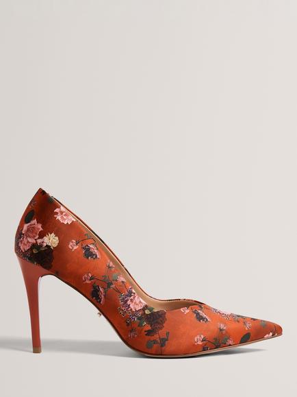 Ted Baker Limtina Floral Stiletto Heel Court Shoes, Red, Red