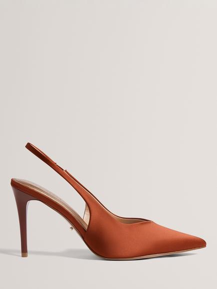 Ted Baker Lemeah Leather Stiletto Heel Slingback Sandals, Brown, Brown