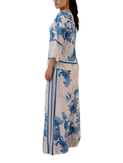 Raishma Myra Vintage Floral Trousers, White - view 2, White