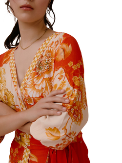 Raishma Michaela Abstract Maxi Dress, Orange - view 2, Orange