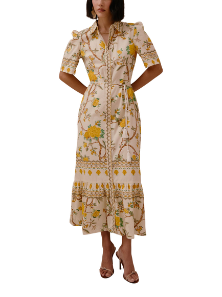 Raishma Miranda Abstract Shirt Maxi Dress, Yellow, Yellow