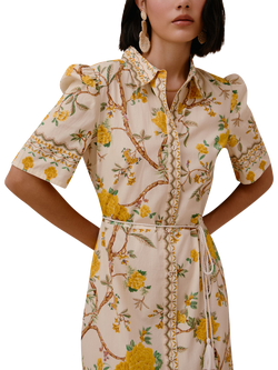 Raishma Miranda Abstract Shirt Maxi Dress, Yellow - view 2, Yellow