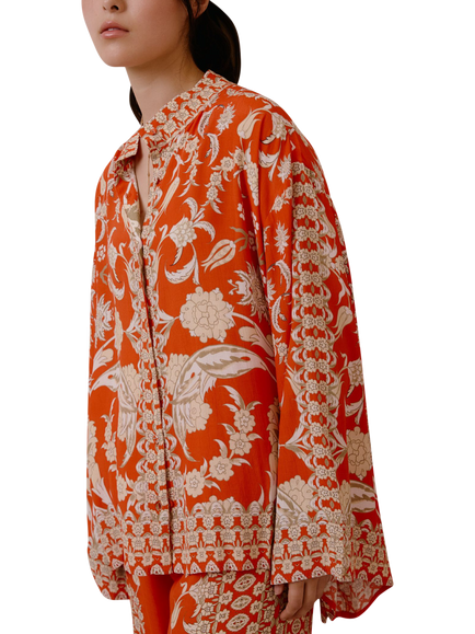 Raishma Sapphira Floral Shirt, Orange, Orange
