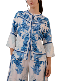 Raishma Myra Vintage Floral Shirt, White, White