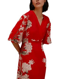 Raishma Frankie Floral Maxi Dress, Red - view 2, Red