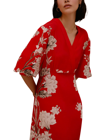 Raishma Frankie Floral Maxi Dress, Red - view 2, Red