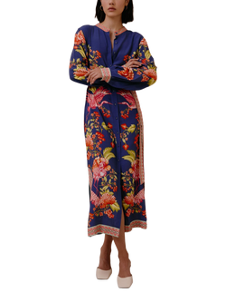 Raishma Kaitlyn Floral Midi Dress, Blue, Blue