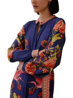 Raishma Kaitlyn Floral Midi Dress, Blue - view 2, Blue