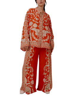 Raishma Sapphira Floral Trousers, Orange, Orange