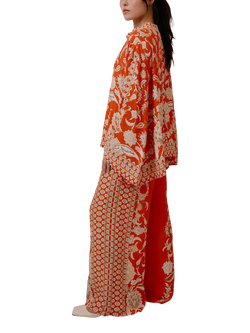 Raishma Sapphira Floral Trousers, Orange - view 2, Orange