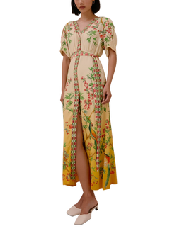 Raishma Ivanna Abstract Maxi Dress, Yellow, Yellow