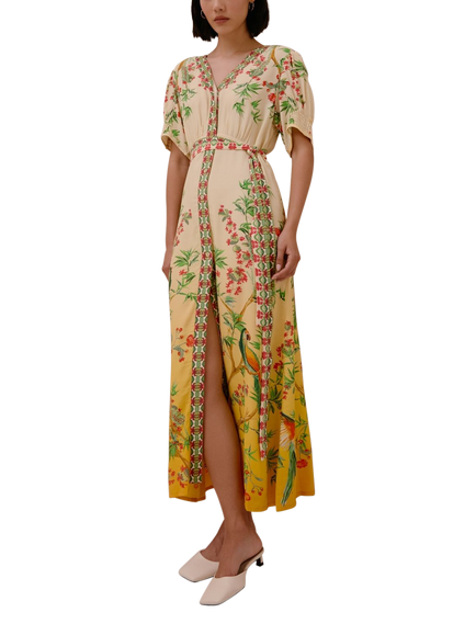 Raishma Ivanna Abstract Maxi Dress, Yellow, Yellow
