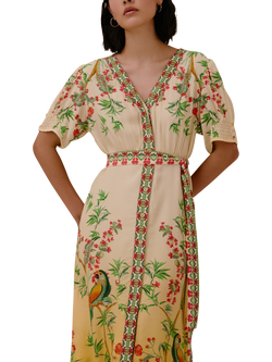 Raishma Ivanna Abstract Maxi Dress, Yellow - view 2, Yellow