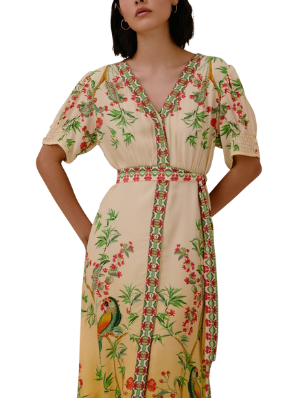 Raishma Ivanna Abstract Maxi Dress, Yellow - view 2, Yellow
