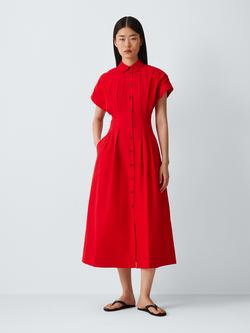 John Lewis Short Sleeve Cotton Kimono Dress, Auro Orange, Auro Orange