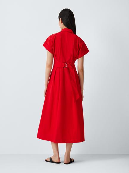 John Lewis Short Sleeve Cotton Kimono Dress, Auro Orange - view 2, Auro Orange