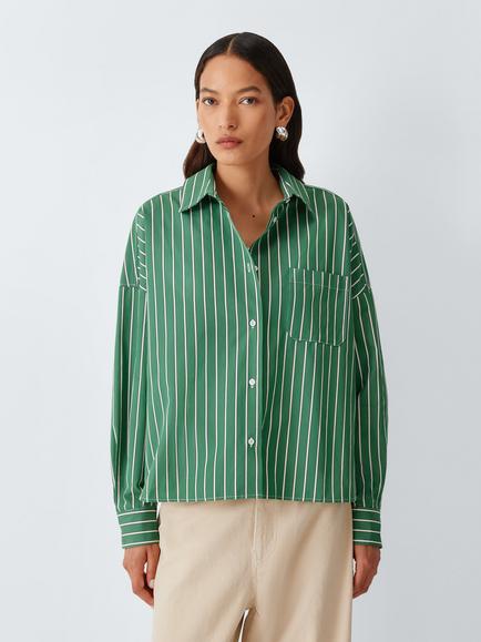 Weekend MaxMara Onore Stripe Shirt, Green Big Stripe, Green Big Stripe