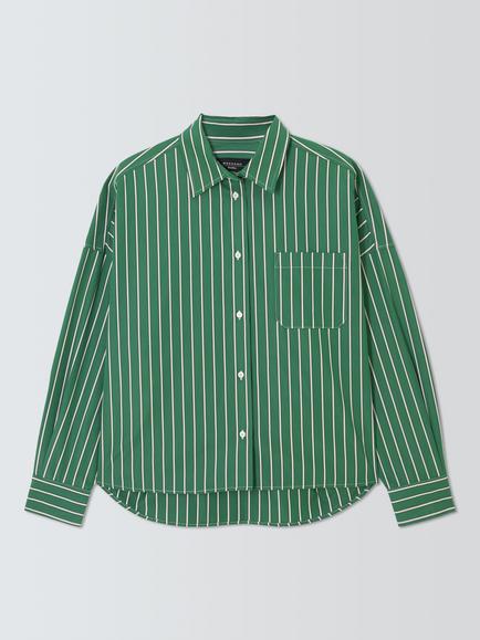 Weekend MaxMara Onore Stripe Shirt, Green Big Stripe, Green Big Stripe