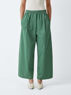 Weekend MaxMara Cresta Striped Wide Leg Trousers, Green, Green Big Stripe