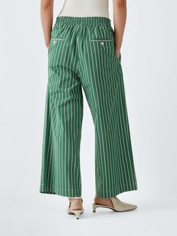 Weekend MaxMara Cresta Striped Wide Leg Trousers, Green - view 2, Green Big Stripe