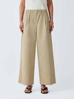Weekend MaxMara Libero Wide Leg Cotton Trousers, Beige, Beige