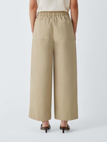 Weekend MaxMara Libero Wide Leg Cotton Trousers, Beige - view 2, Beige