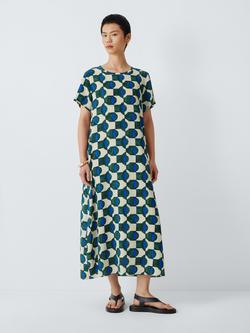 Weekend MaxMara Vinci Silk Dress, Green Geometric, Green Geometric