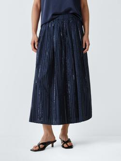 Weekend MaxMara Fiordi Metallic Skirt, Navy, Navy