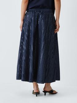 Weekend MaxMara Fiordi Metallic Skirt, Navy - view 2, Navy