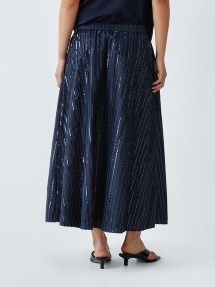 Weekend MaxMara Fiordi Metallic Skirt, Navy - view 2, Navy