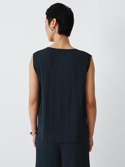 Weekend MaxMara Ere Pleated Top, Navy - view 2, Navy