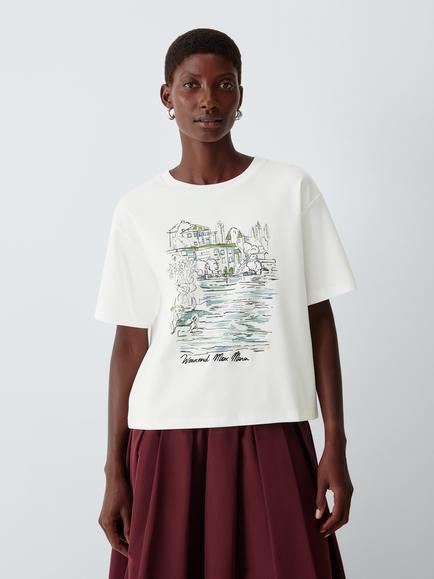 Weekend MaxMara Sala Print T-Shirt, White Landscape, White Landscape