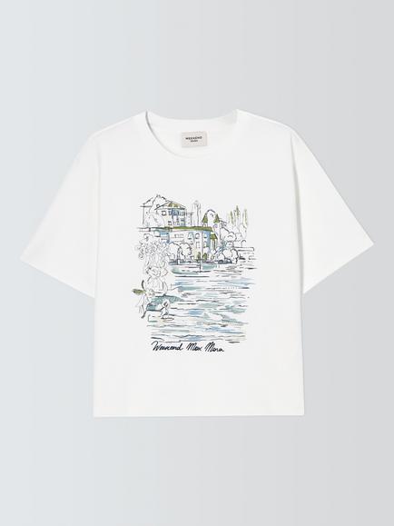 Weekend MaxMara Sala Print T-Shirt, White Landscape, White Landscape