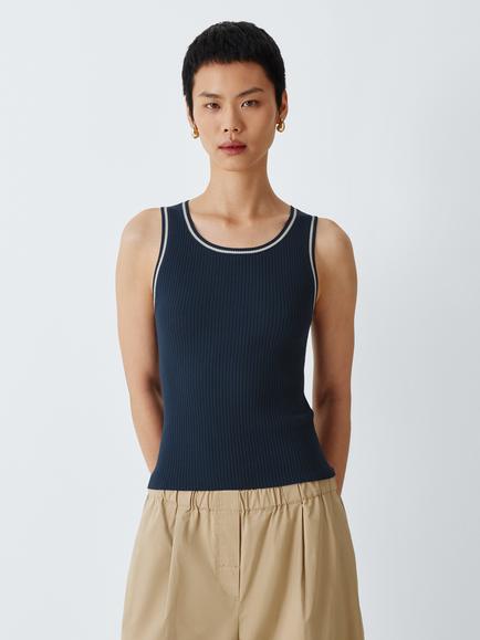 Weekend MaxMara Taro Vest Top, Navy, Navy With Edge