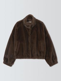 Weekend MaxMara Fluffy Textured Short Jacket, Brown, Brown