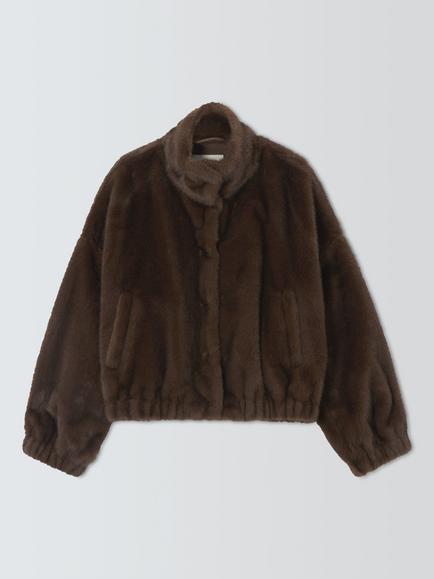 Weekend MaxMara Fluffy Textured Short Jacket, Brown, Brown