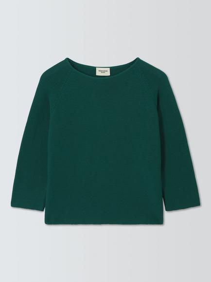 Weekend MaxMara Addotto Short Sleeve Cotton Knit Jumper, Dark Green, Dark Green