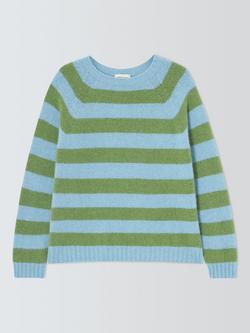 Weekend MaxMara Ghiacci Alpaca Wool Blend Stripe Jumper, Blue Pinstripes, Blue Pinstripes