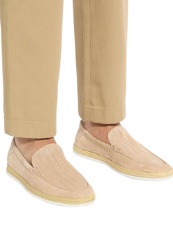 Dune London Barnies Suede Casual Loafers, Taupe - view 2, Taupe