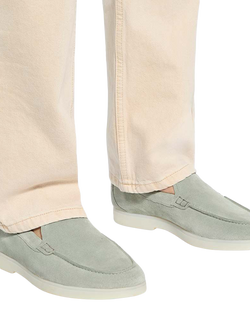 Dune London Boltman Suede Casual Loafers, Pale Green - view 2, Pale Green