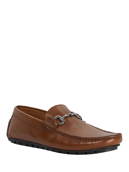 Dune London Brackon Leather Snaffle Trim Moccasin Loafers - view 2, Tan