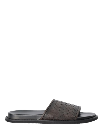 Dune London Ivar Woven Leather Mule Sandals, Brown, Brown