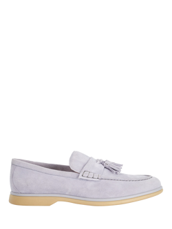 Dune London Broddi Suede Tassel Loafers, Blue